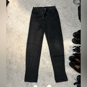 Paint Stained Black Jeans